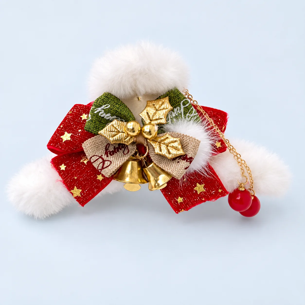Red bow claw clip