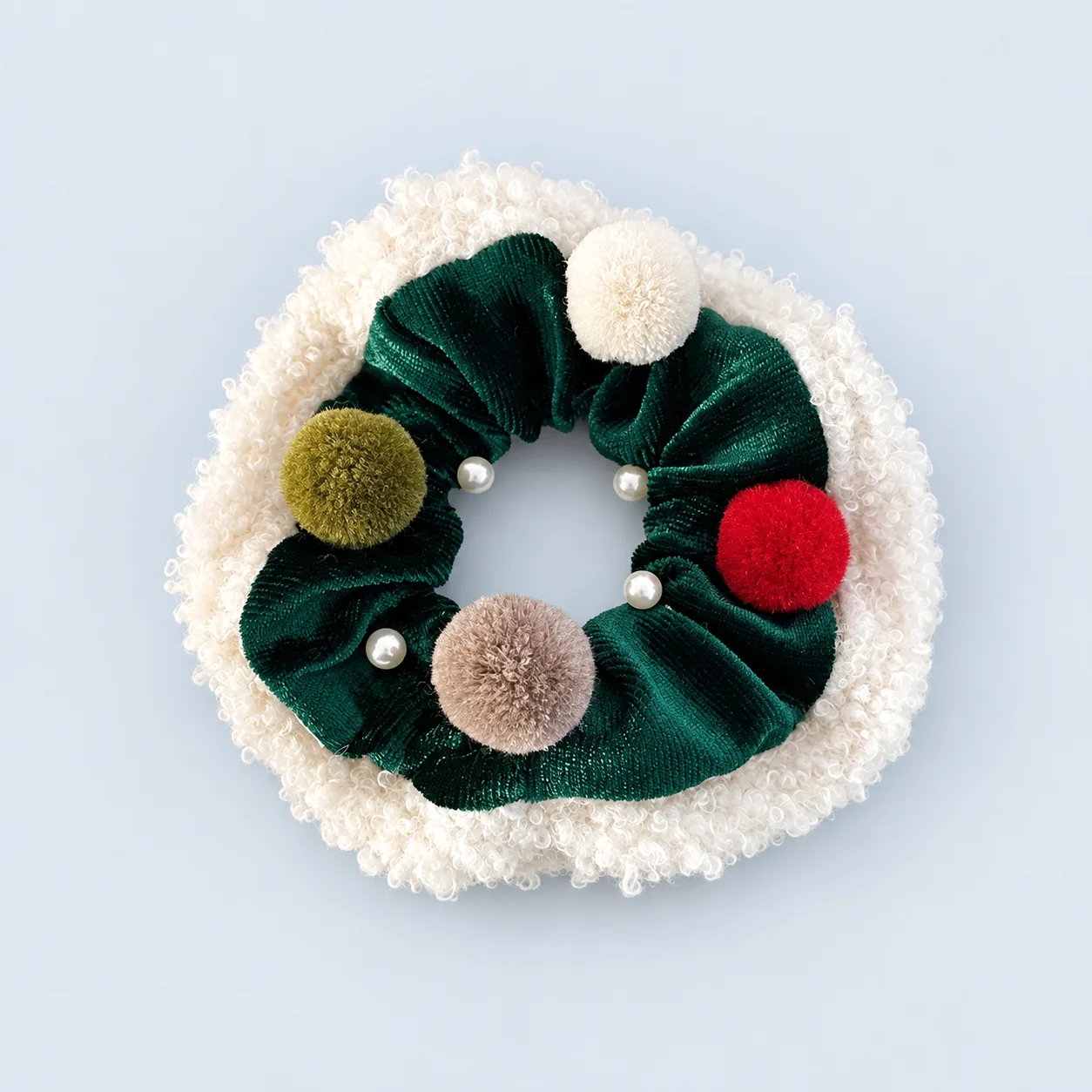 Green pom-pom scrunchie