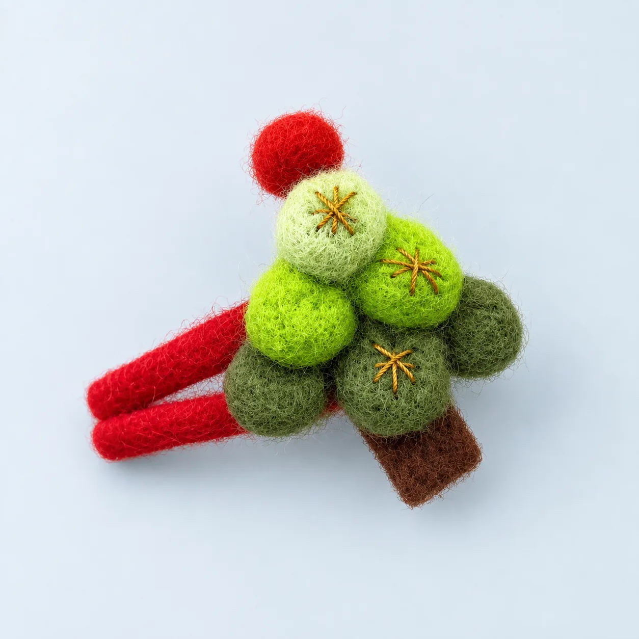 Fluffy Christmas tree hair clip