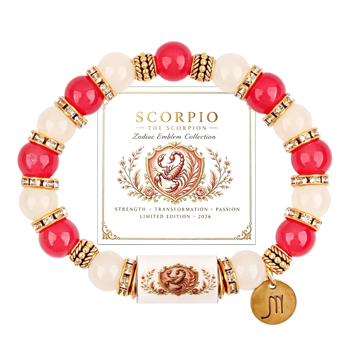 Scorpio beaded zodiac bracelet with card