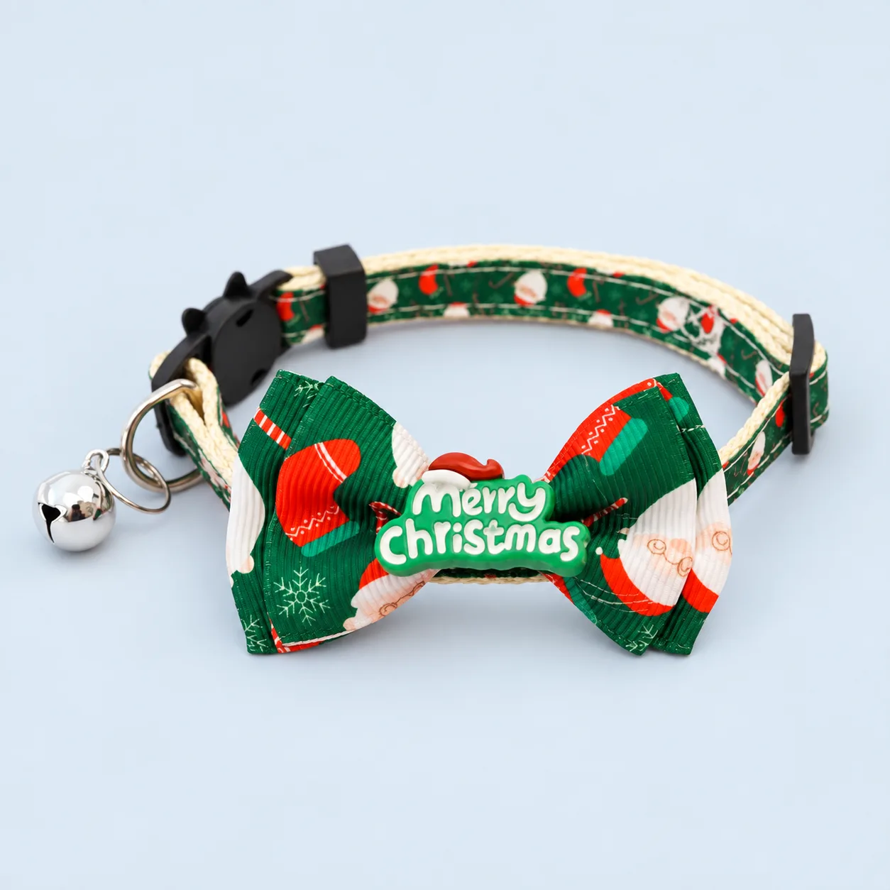Merry Christmas bow pet collar