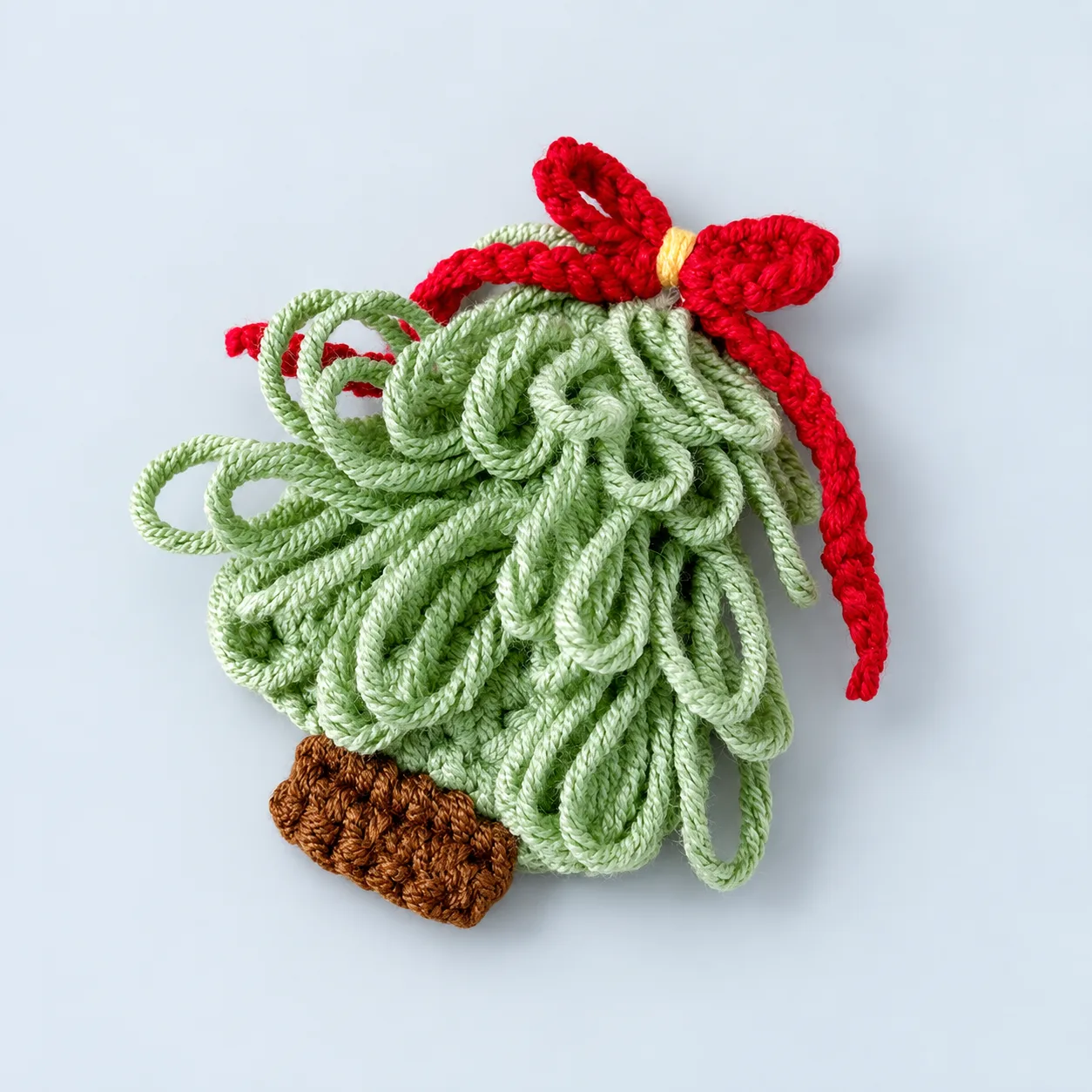 Fluffy Christmas tree hair clip