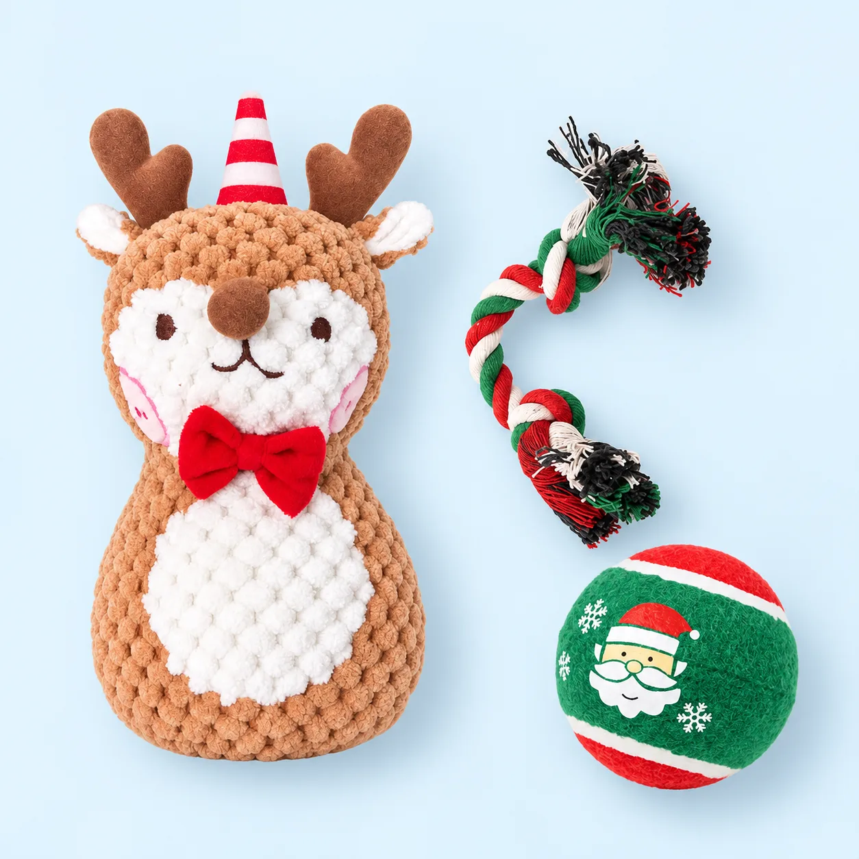 Reindeer dog play set · three toys