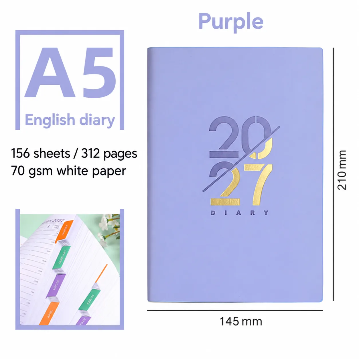 Purple 2027 English diary