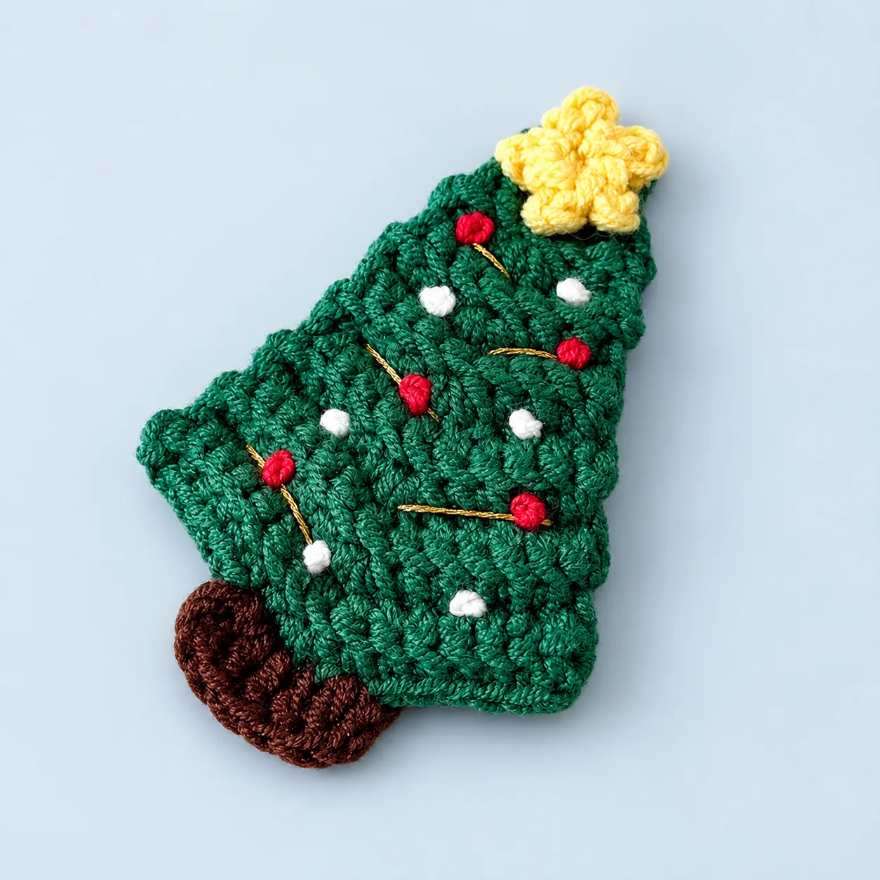 Green Christmas tree hair clip
