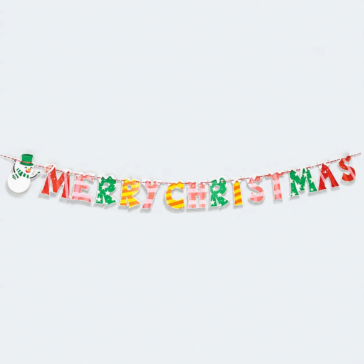 Merry Christmas snowman banner