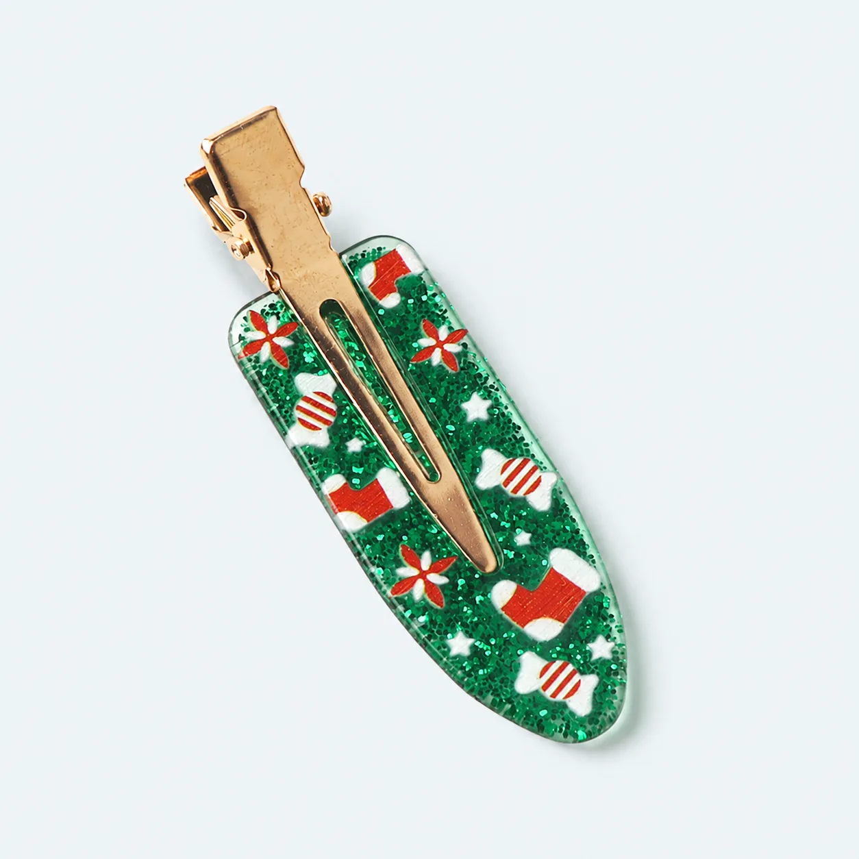 Stocking print hair clip
