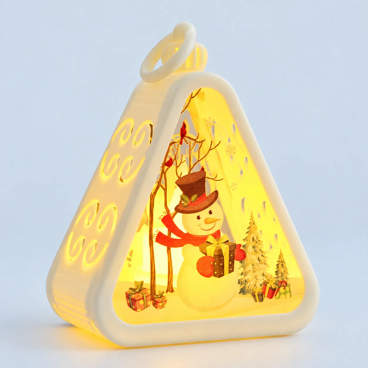 White snowman lantern