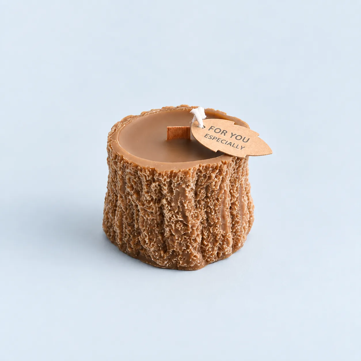 Woodland stump candle