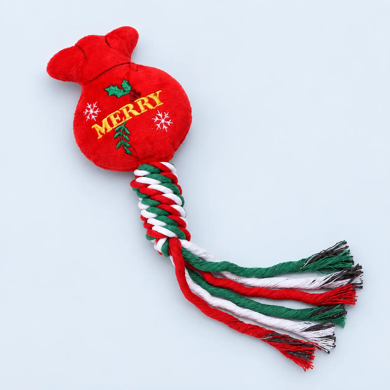 Festive sack dog toy