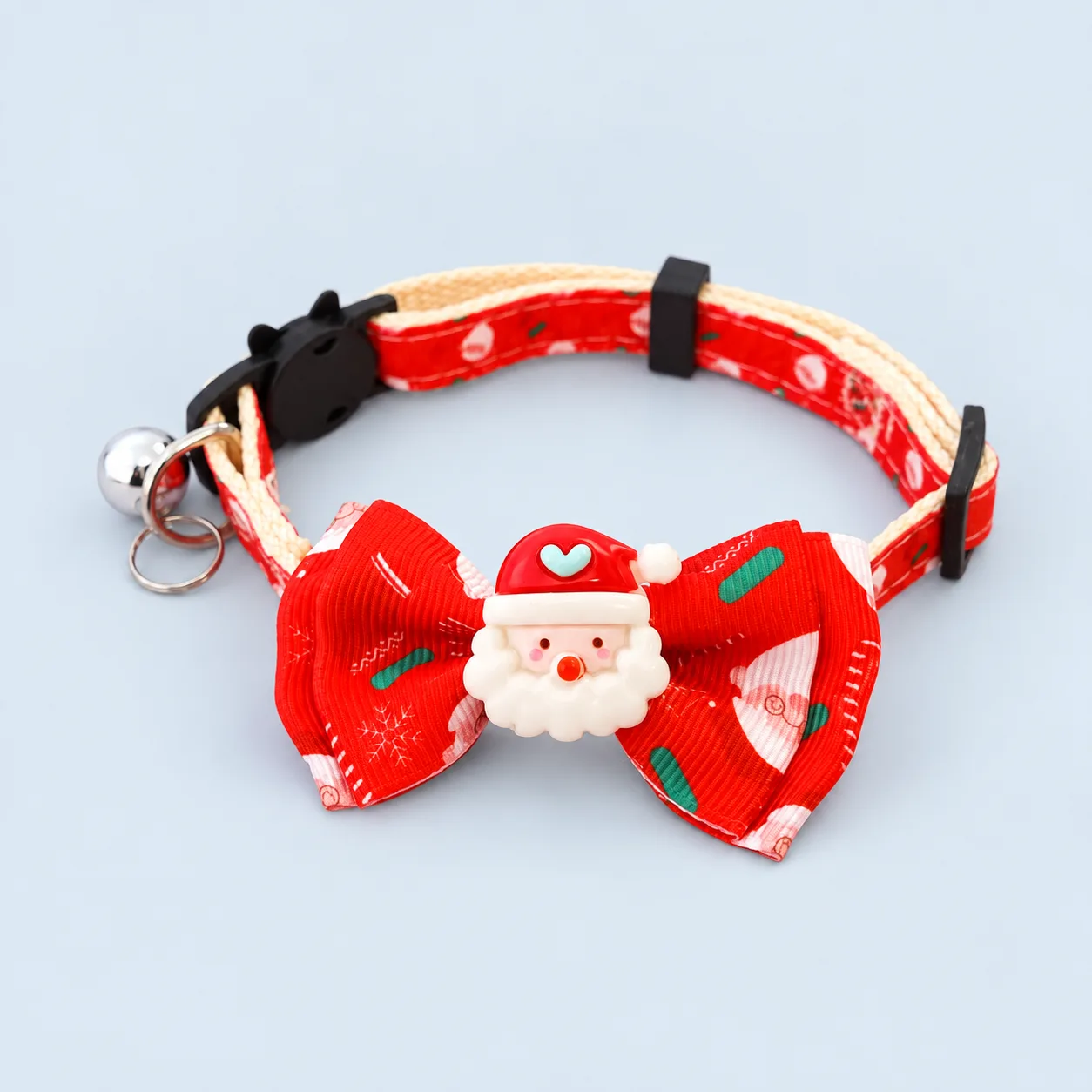 Santa bow pet collar
