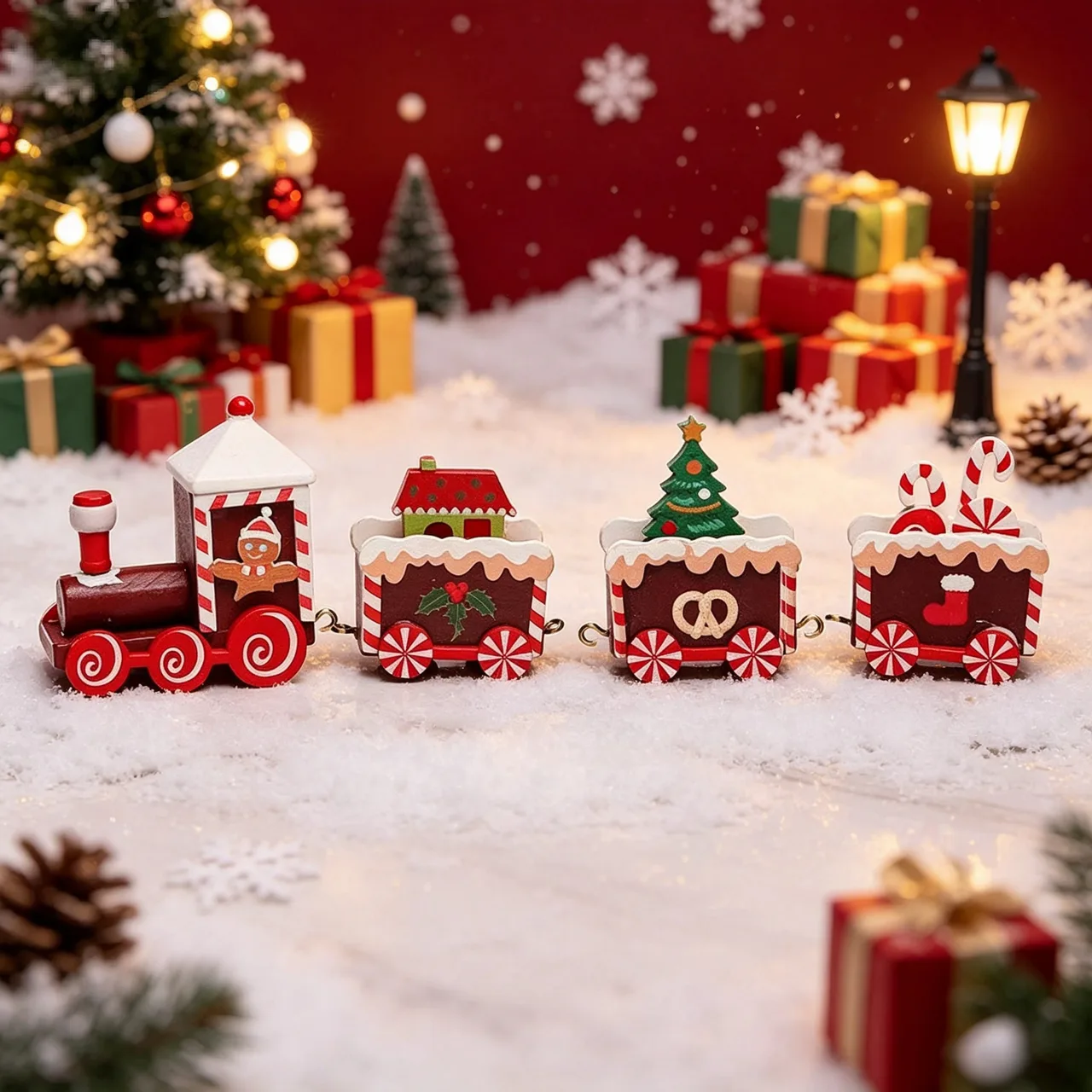 Christmas presents train