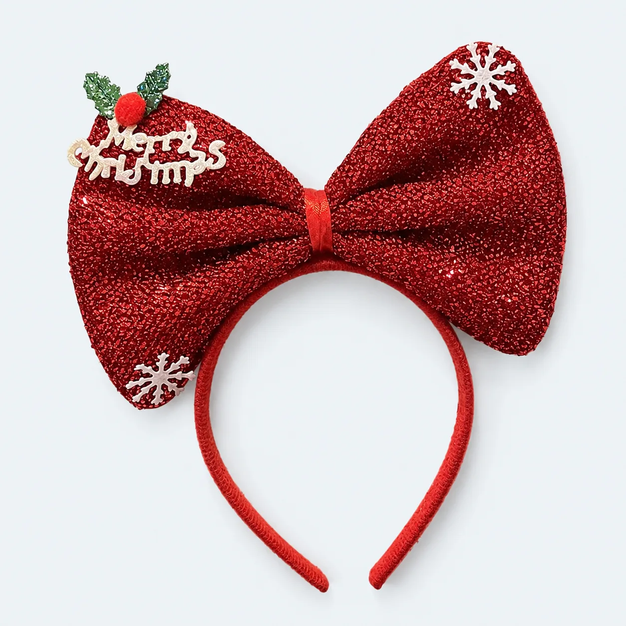 Sparkling red bow headband