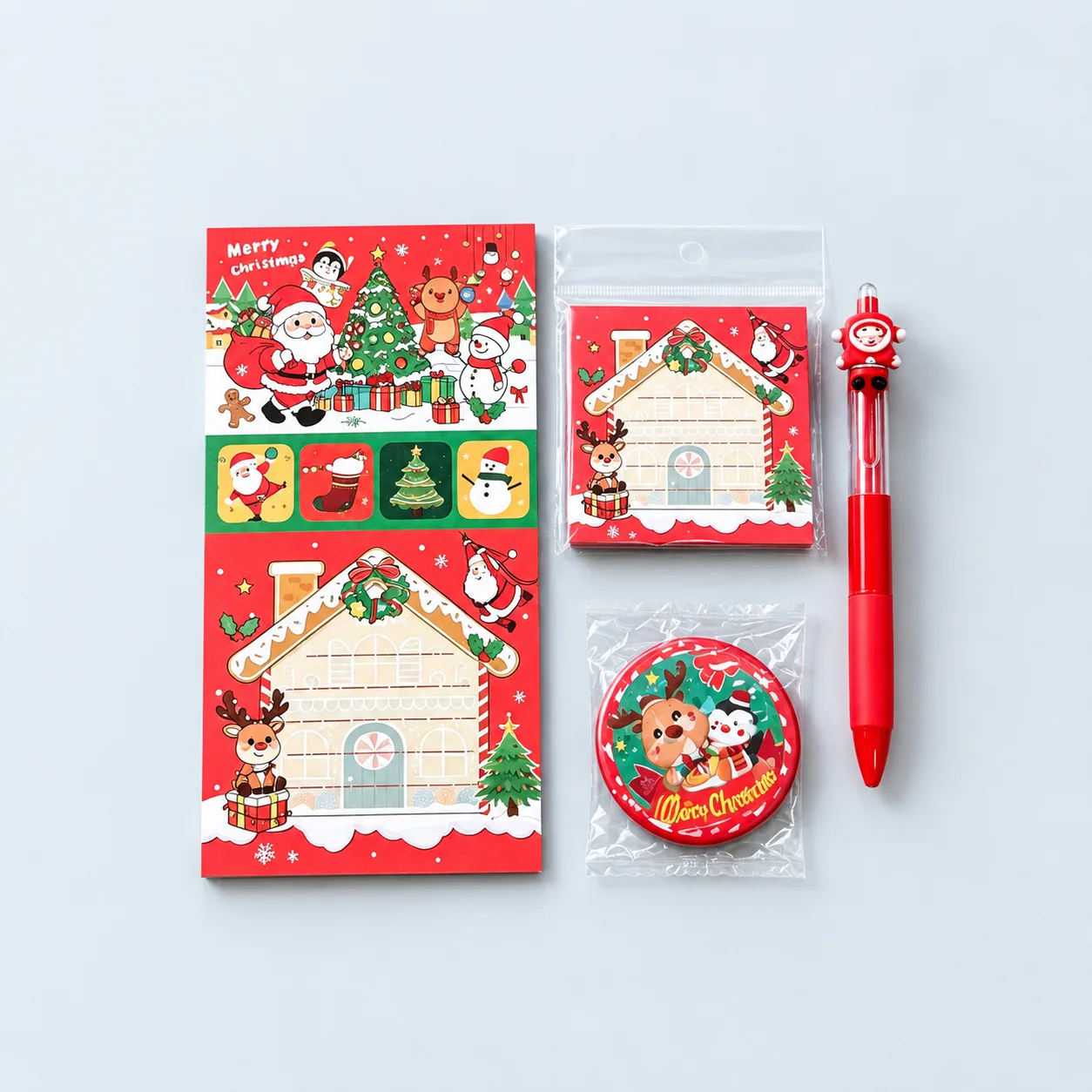 Red Christmas stationery set