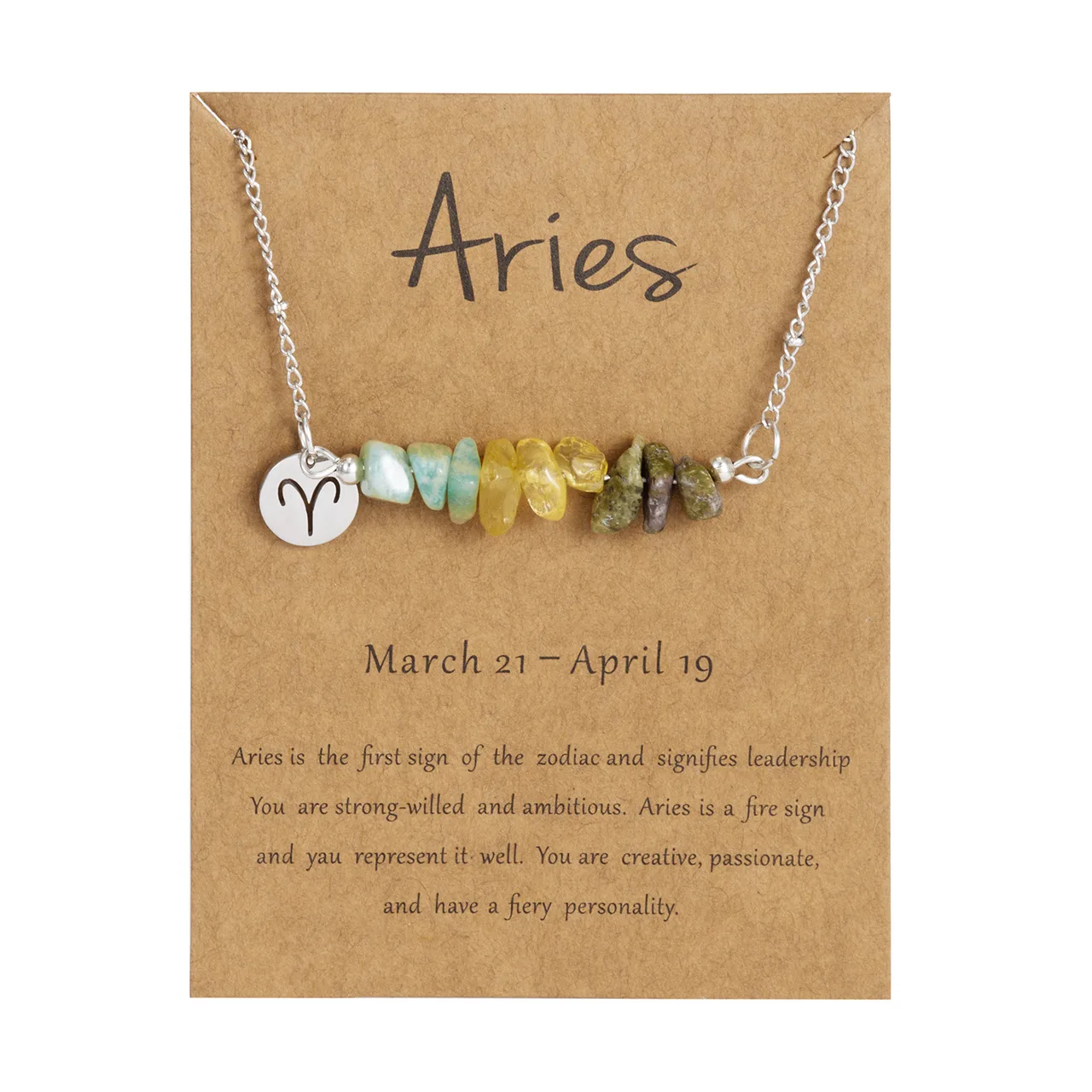 Aries zodiac chip-bead necklace