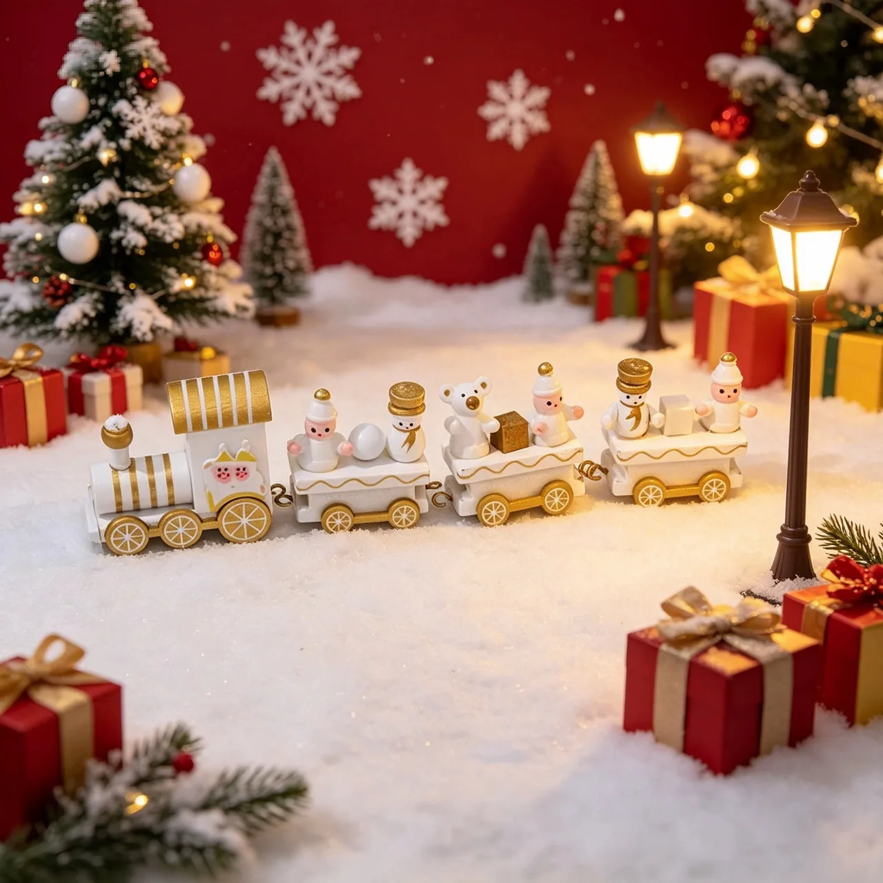 White bear soldier Christmas train