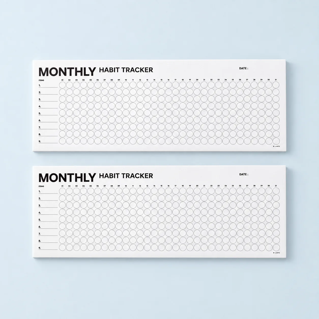 Monthly habit tracker duo