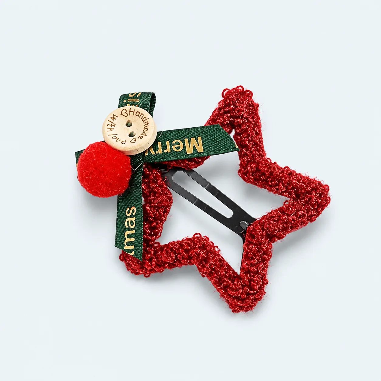 Red knitted star clip