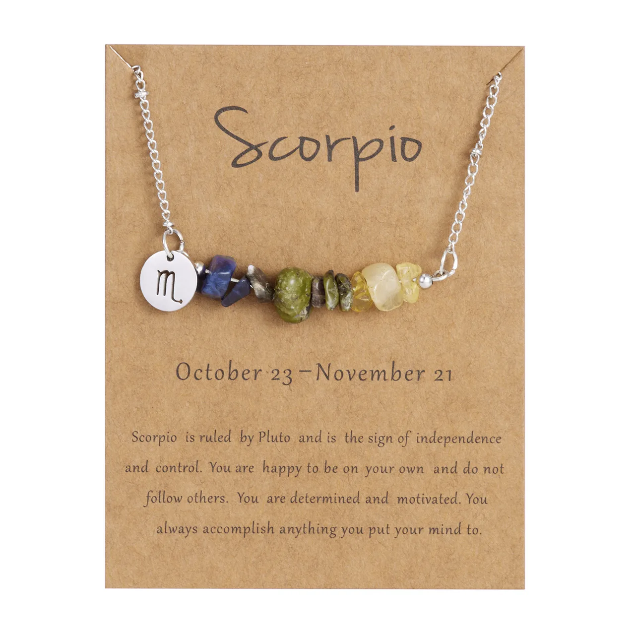 Scorpio zodiac chip-bead necklace