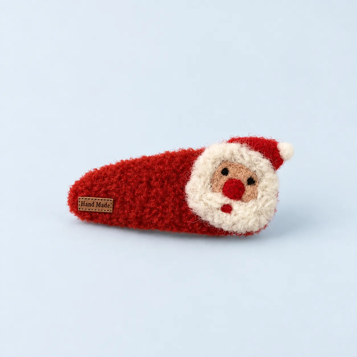 Fluffy Santa hair clip