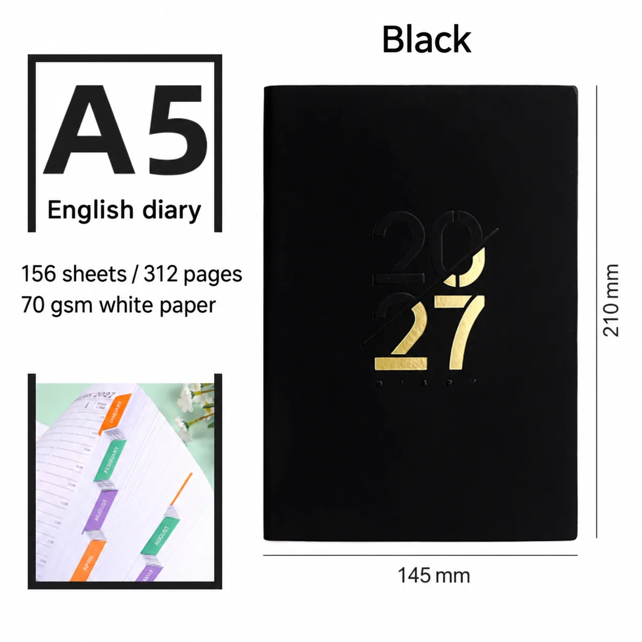 Black 2027 English diary