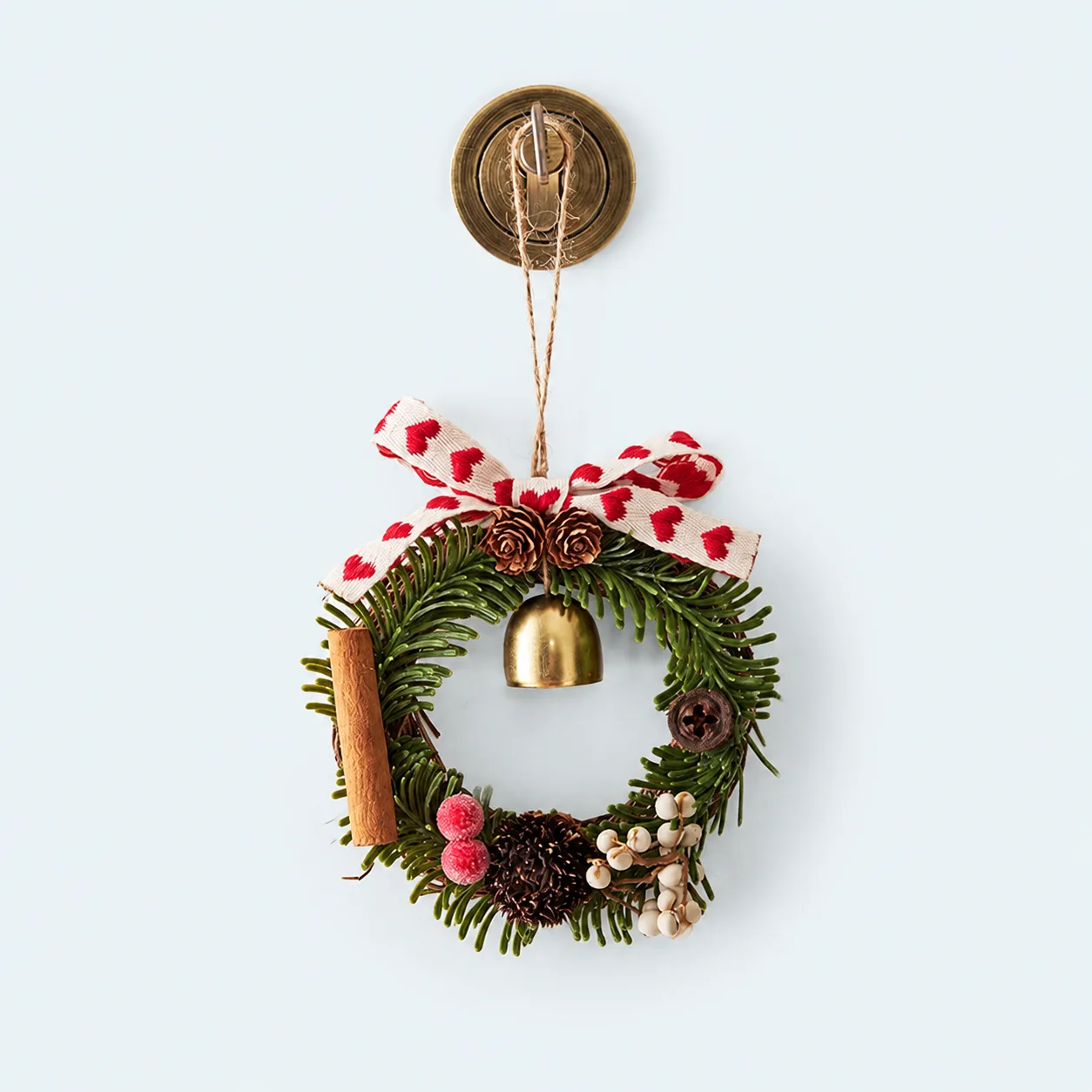 Red-heart mini wreath