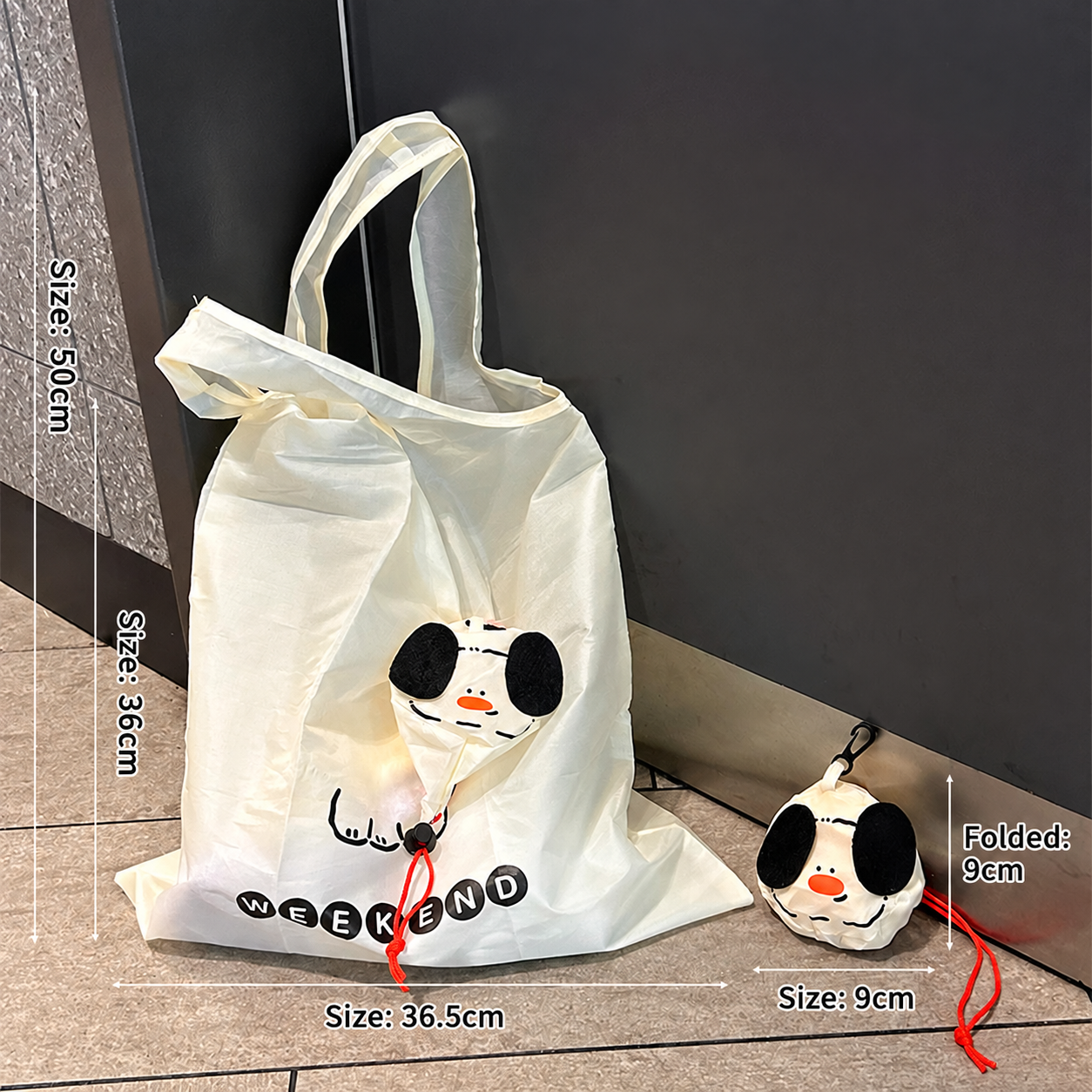 Little dog folding shopping bag
