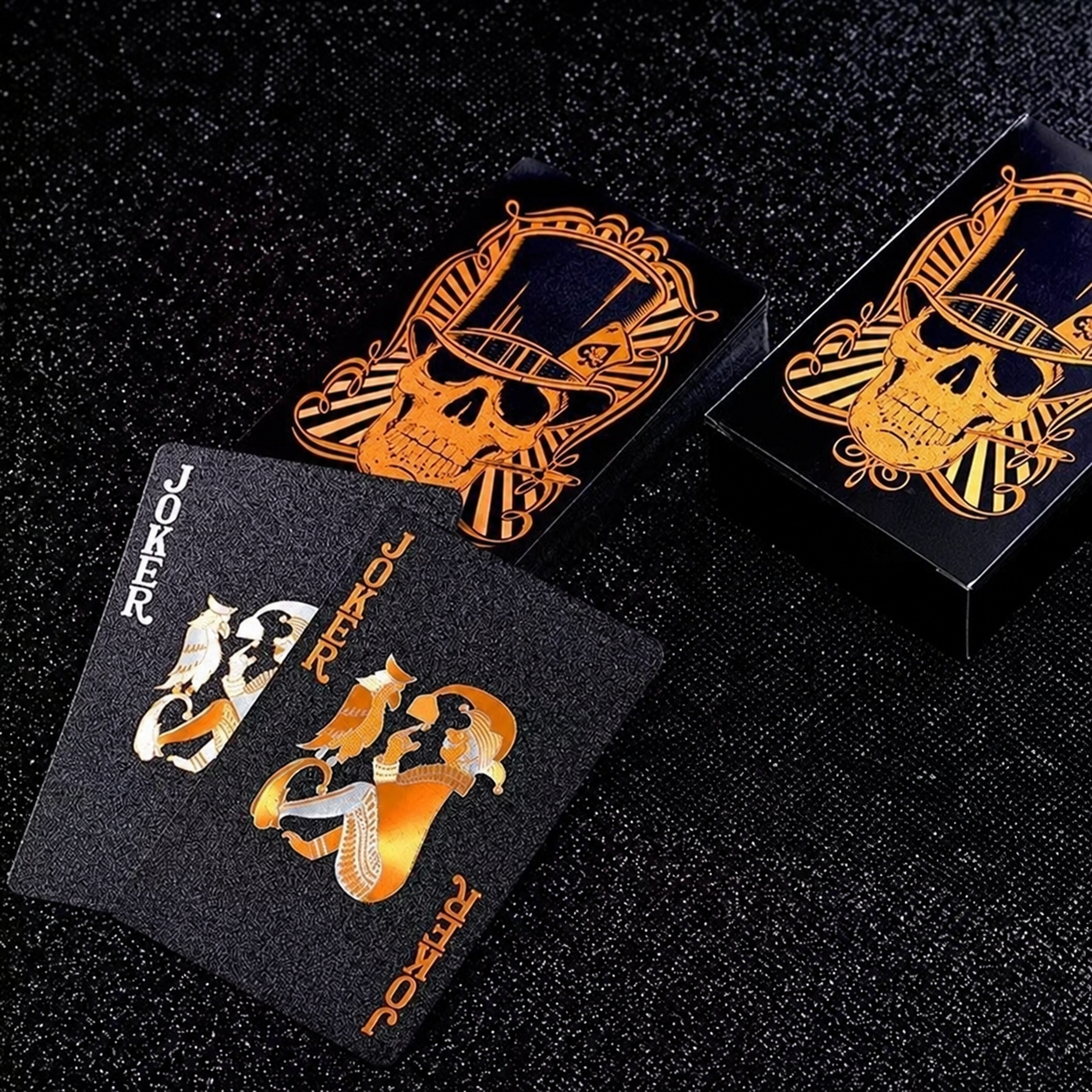 Black skull playing cards