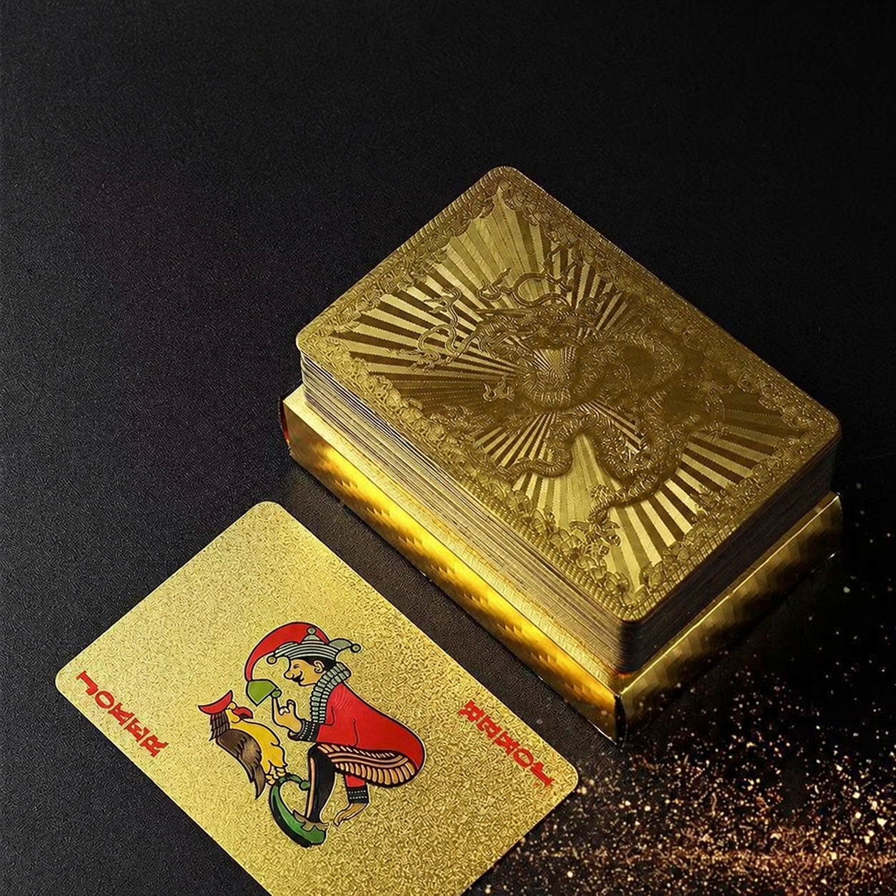 Gold dragon playing cards